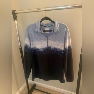 Men’s TOMMY BAHAMA Blue Azul Tides Fleece Half Zip Mock Neck Pullover, L, EUC